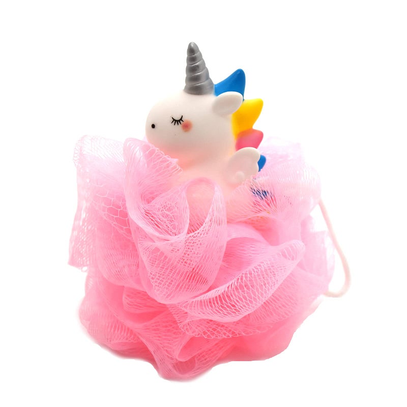 Ralcosuss Cute Unicorn Kids Bath Loofahs Balls for Baby Girls Boys Mesh Shower Ball Pouf Exfoliating Bath Sponge Body Cleaner Bath Accessories - Image 1